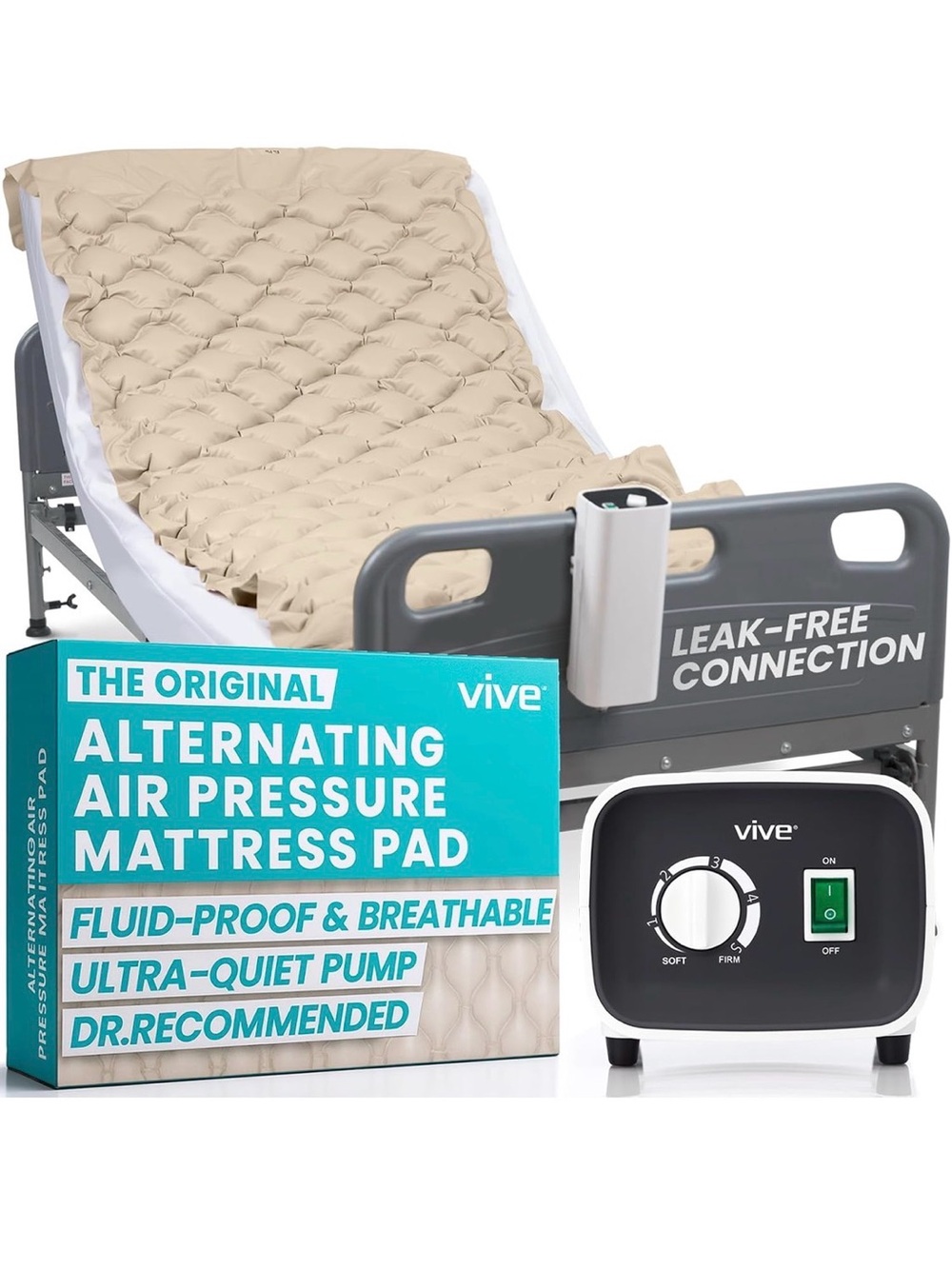 Vive Alternating Air Pressure Mattress Pad, Doctor Recommended - New in Box